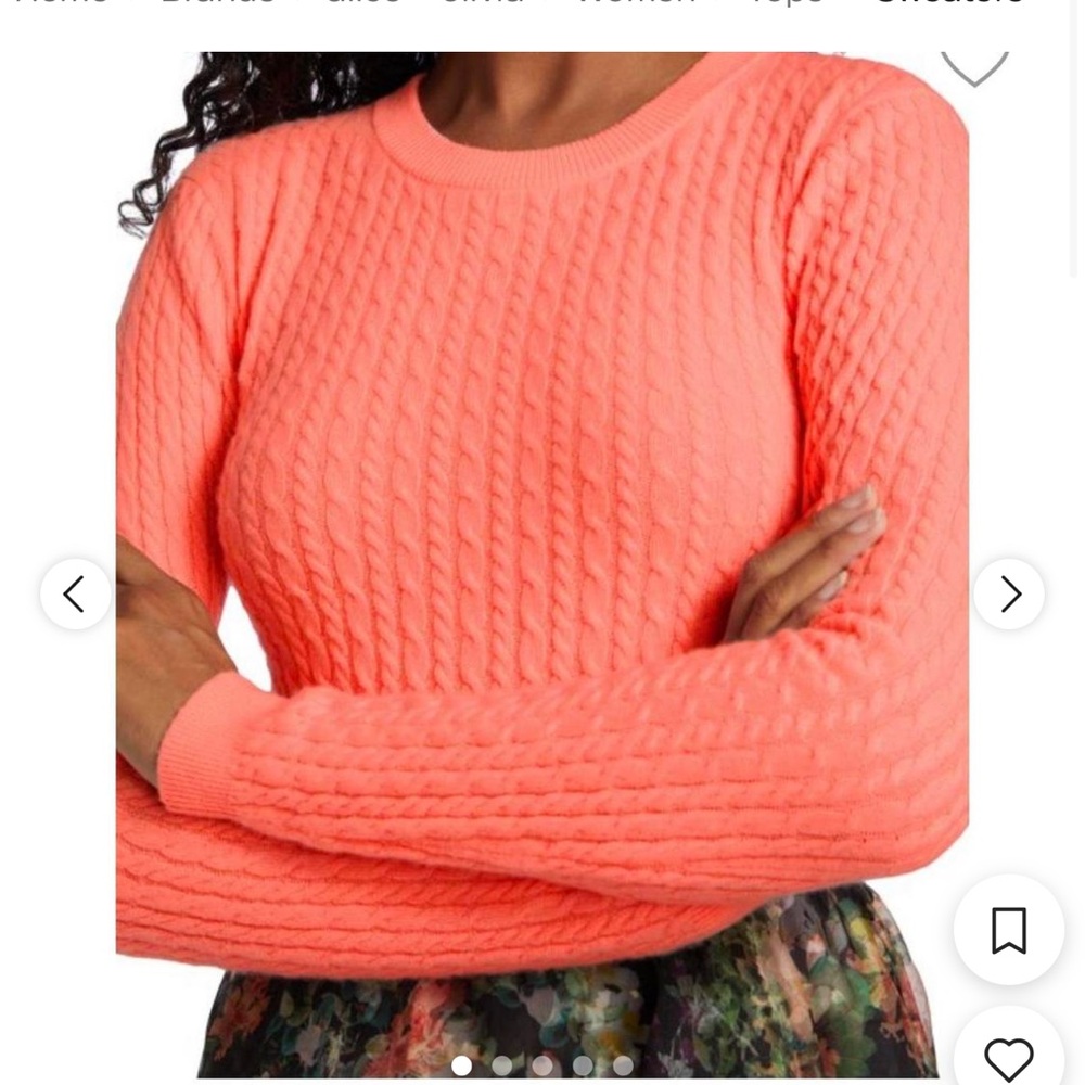 Alice + Olivia Cable Knit Sweater cashmere